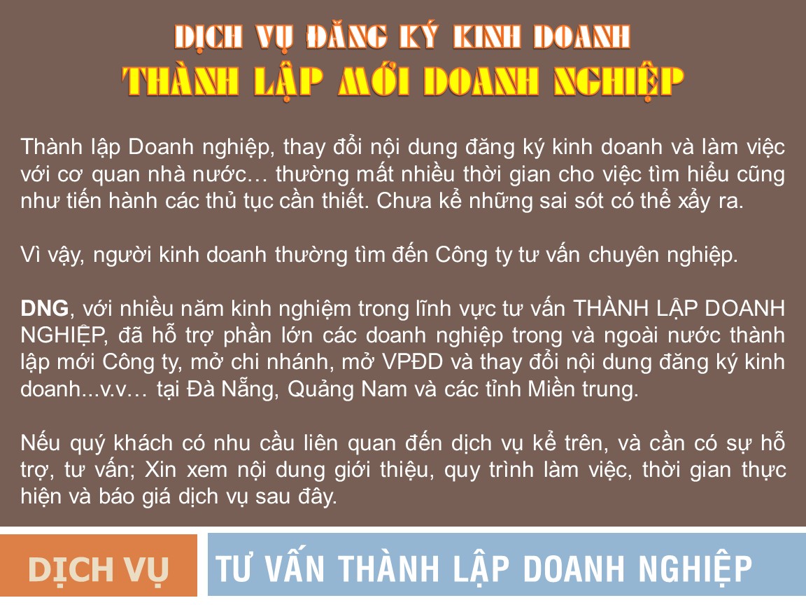Dịch vụ thành lập doanh nghiệp tại Hội An
